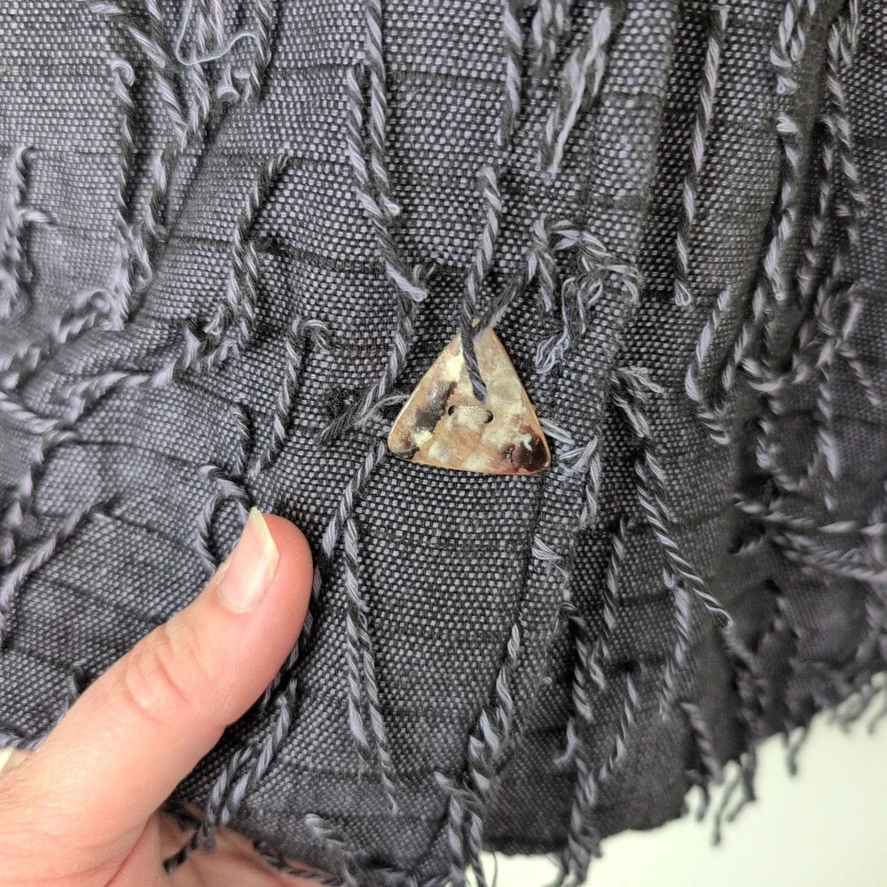 Kindred Spirit Unique Textured Fringe Jacket XL Wearable Art Lagenlook Eclectic‎